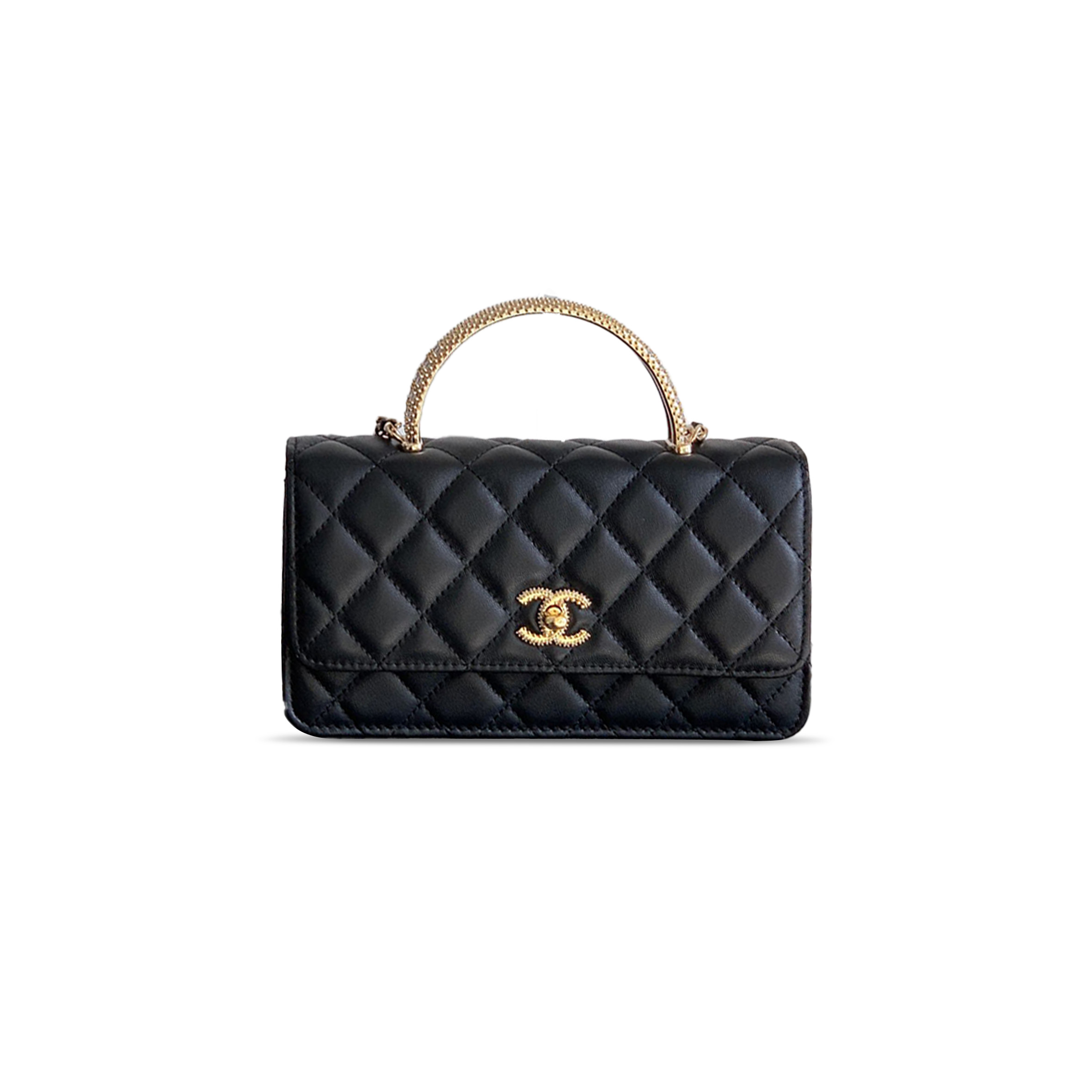 Ch**el mini rhinestone handle accordion bag (18.5*11*6cm)